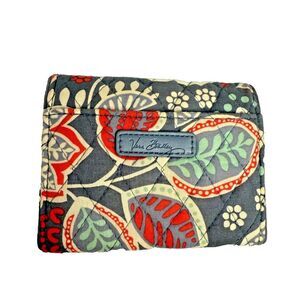 Vera Bradley Tri-Fold RFID Wallet, Nomadic Blue Floral Print EUC